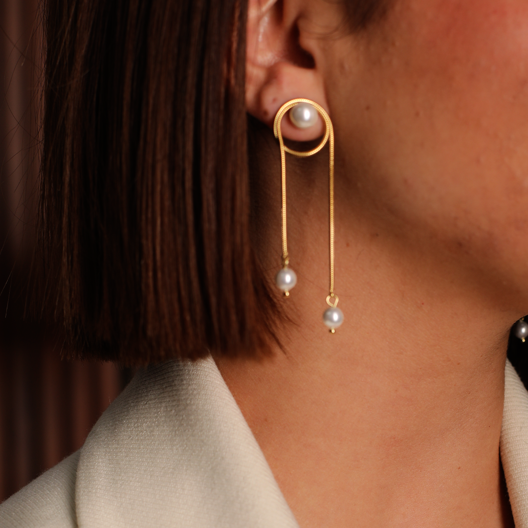 PEARL LOOP EARRINGS
