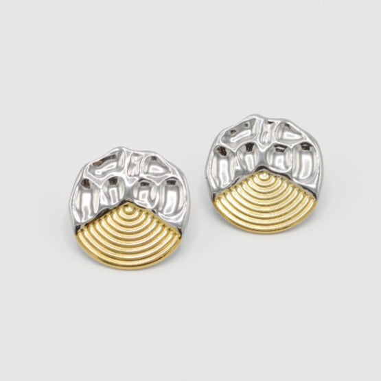 TWO-TONE SPIRAL EARRINGS