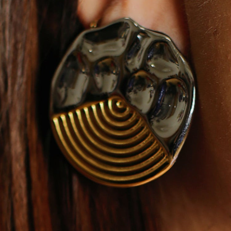TWO-TONE SPIRAL EARRINGS